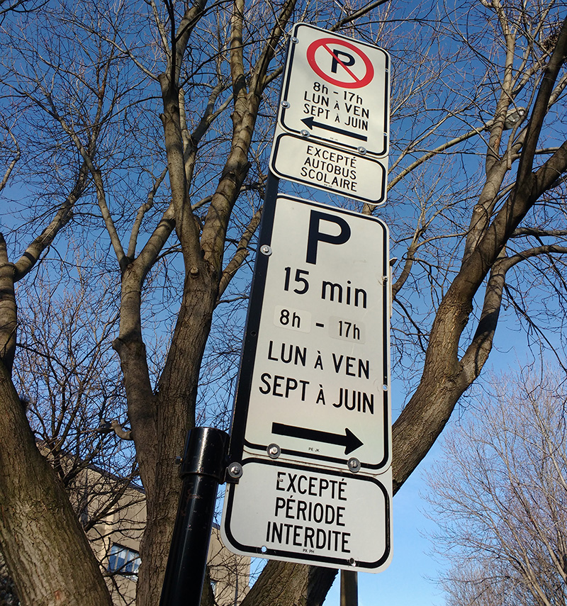 Décrypter les panneaux de stationnement à Montréal | Où trouver à